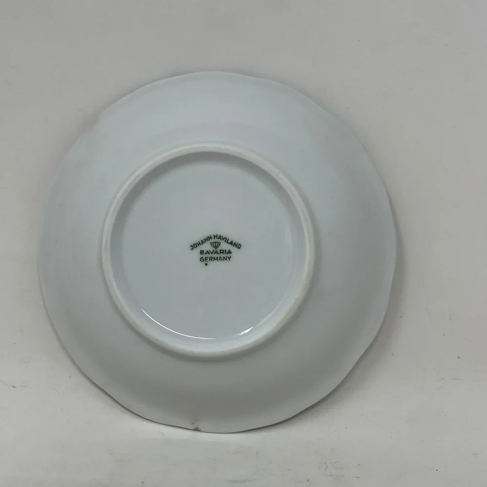 Johann Haviland Blue Garland Fruit Dessert Bowl 5 Inch Bavaria Germany Platinum